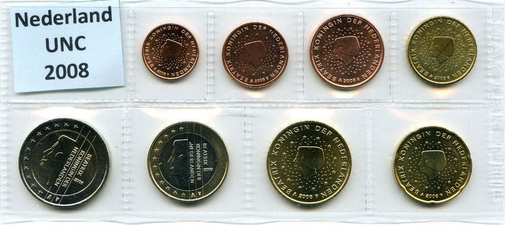 UNC set Nederland 2008 - 1 cent t/m 2 euro, Verzenden, Overige landen, Overige waardes, Setje