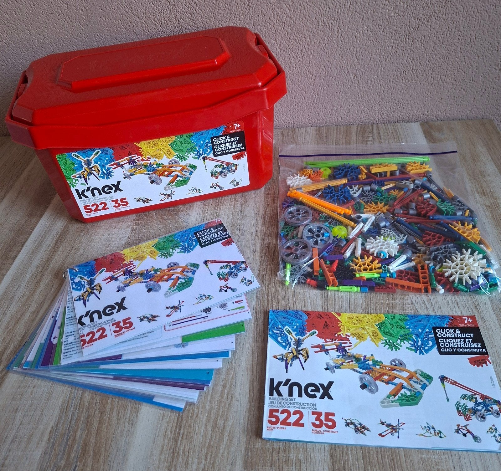 Complete K’NEX bouwset 522 onderdelen 35 modellen, Ophalen of Verzenden, Zo goed als nieuw, K'nex