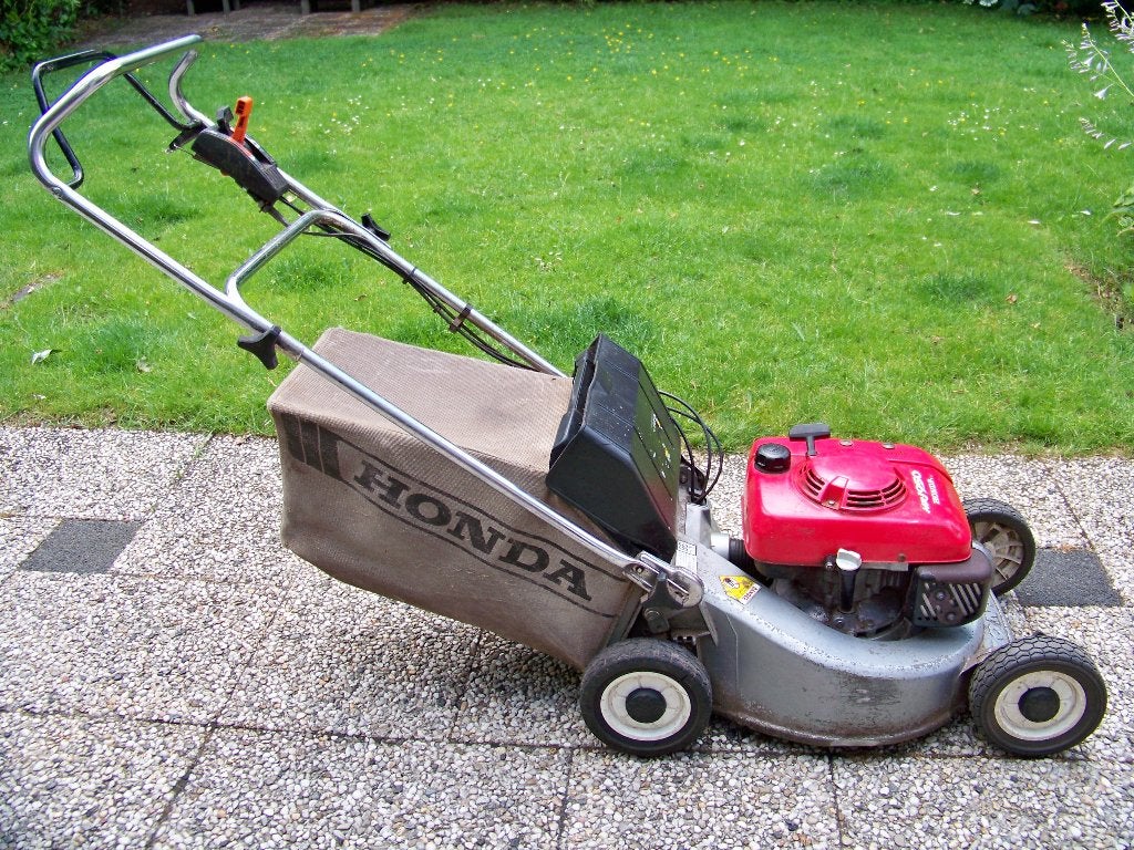 Honda HR1950 48cm aluminium maaidek 4-takt motor, Ophalen, Cirkelmaaier, Honda, Gebruikt