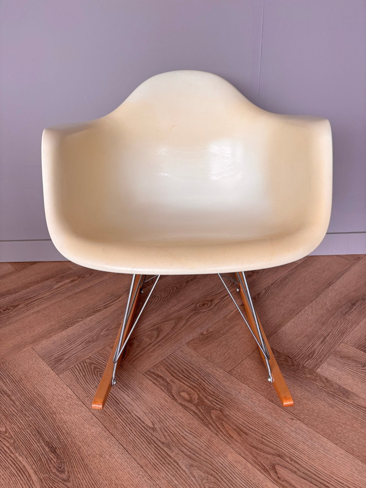 Vintage Eames RAR Schommelstoel - Crème Wit, Ophalen