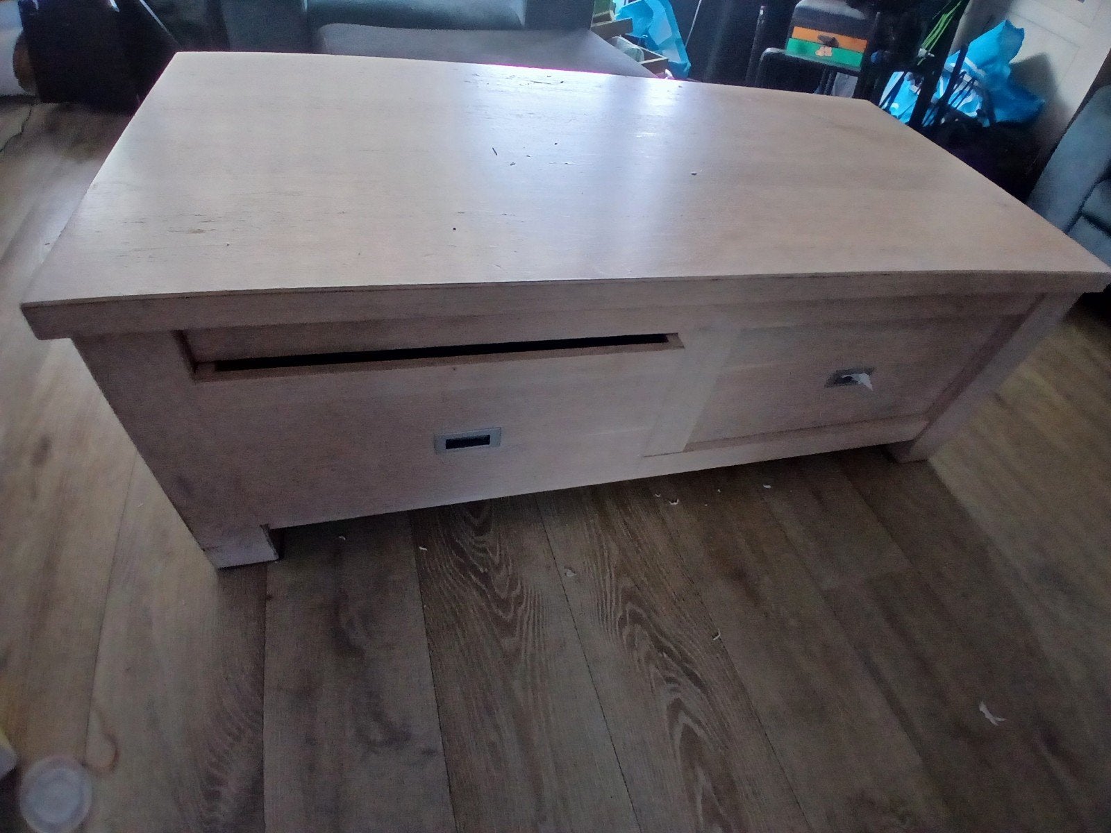 salontafel veel opbergruimte nu of nooit, Gebruikt, 75 cm of meer, Rechthoekig, Hout