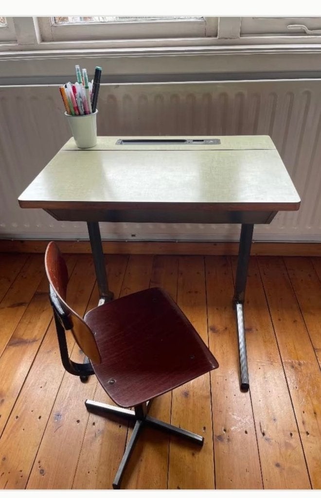 Bureau kind stoeltje retro vintage, Ophalen, Gebruikt, Tafel(s) en Stoel(en)