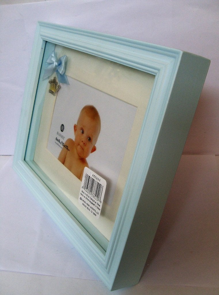 Fotolijstje baby / fotolijst blauw / kraamkado / babyborrel, Met passe-partout, Nieuw, Standaard fotolijst, Ophalen of Verzenden