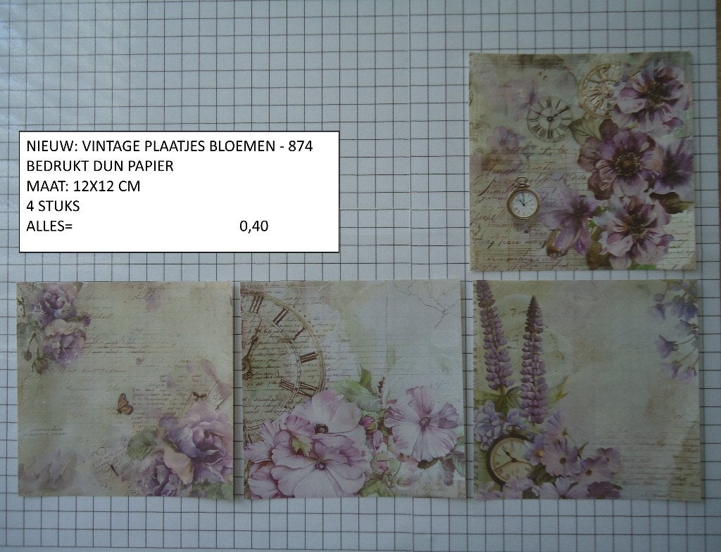 ⚠️nu 0,20: vintage plaatjes bloemen 874 ( alleen verzenden, Ophalen, Nieuw, Papier of Karton, Overige merken