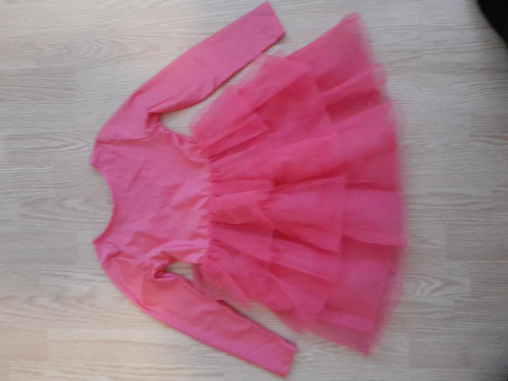 Roze jurk met tule rok, maat 110, als nieuw, Ophalen of Verzenden, Zo goed als nieuw, Meisje, Jurk of Rok