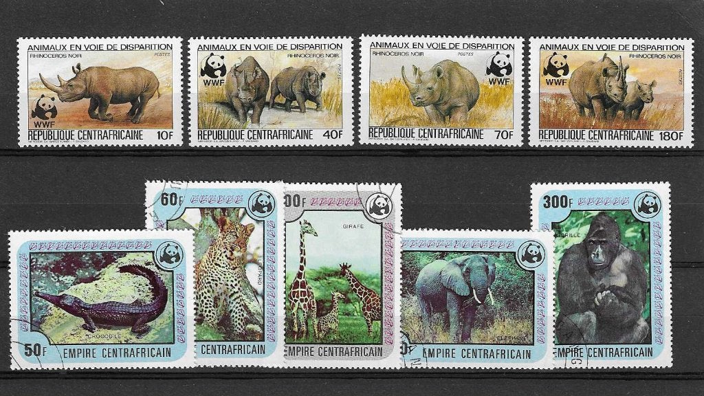 Postzegels fauna dieren Centraficain Centraal Afrika, Postzegels en Munten, Ophalen of Verzenden, Overige landen, Postfris
