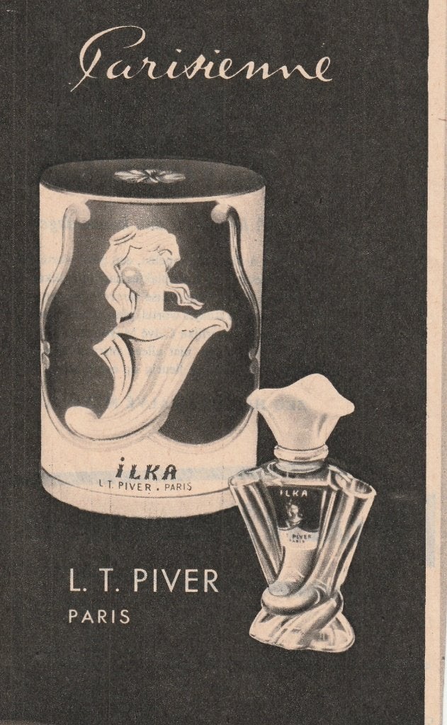 retro reclame 1956 L.T.Piver Ilka parfum flesje, Verzenden, Overige typen