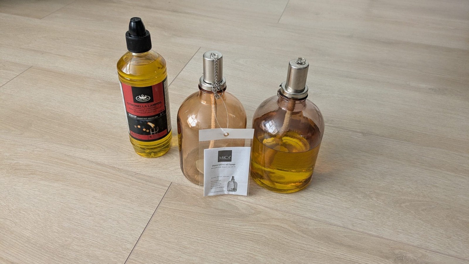 Mica olielampen, Ophalen, Zo goed als nieuw