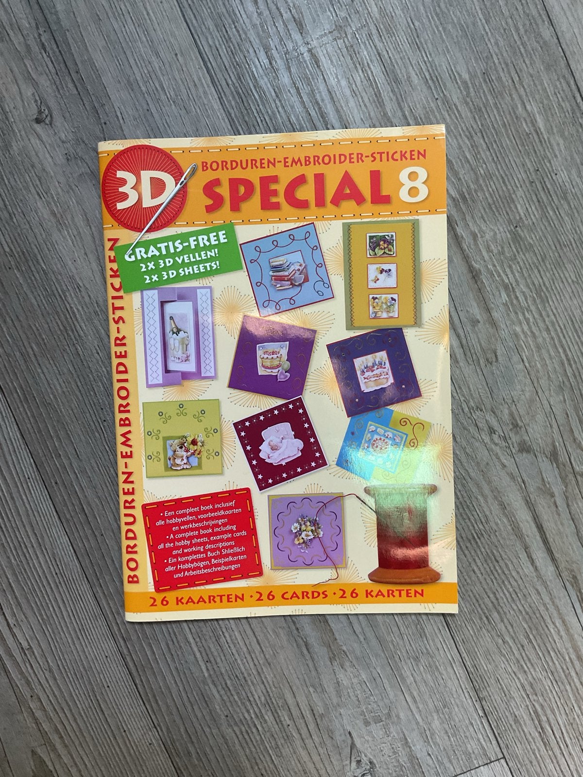 3D Special 8 Borduren-Embroider-Sticken Kaartenboek, Ophalen of Verzenden, Nieuw, Overige thema's, Knipvel