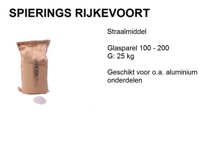 glasparel straalmiddel spierings rijkevoort, Doe-het-zelf en Verbouw, Reinigingsmachines, Niet ingevuld, Niet ingevuld, Nieuw