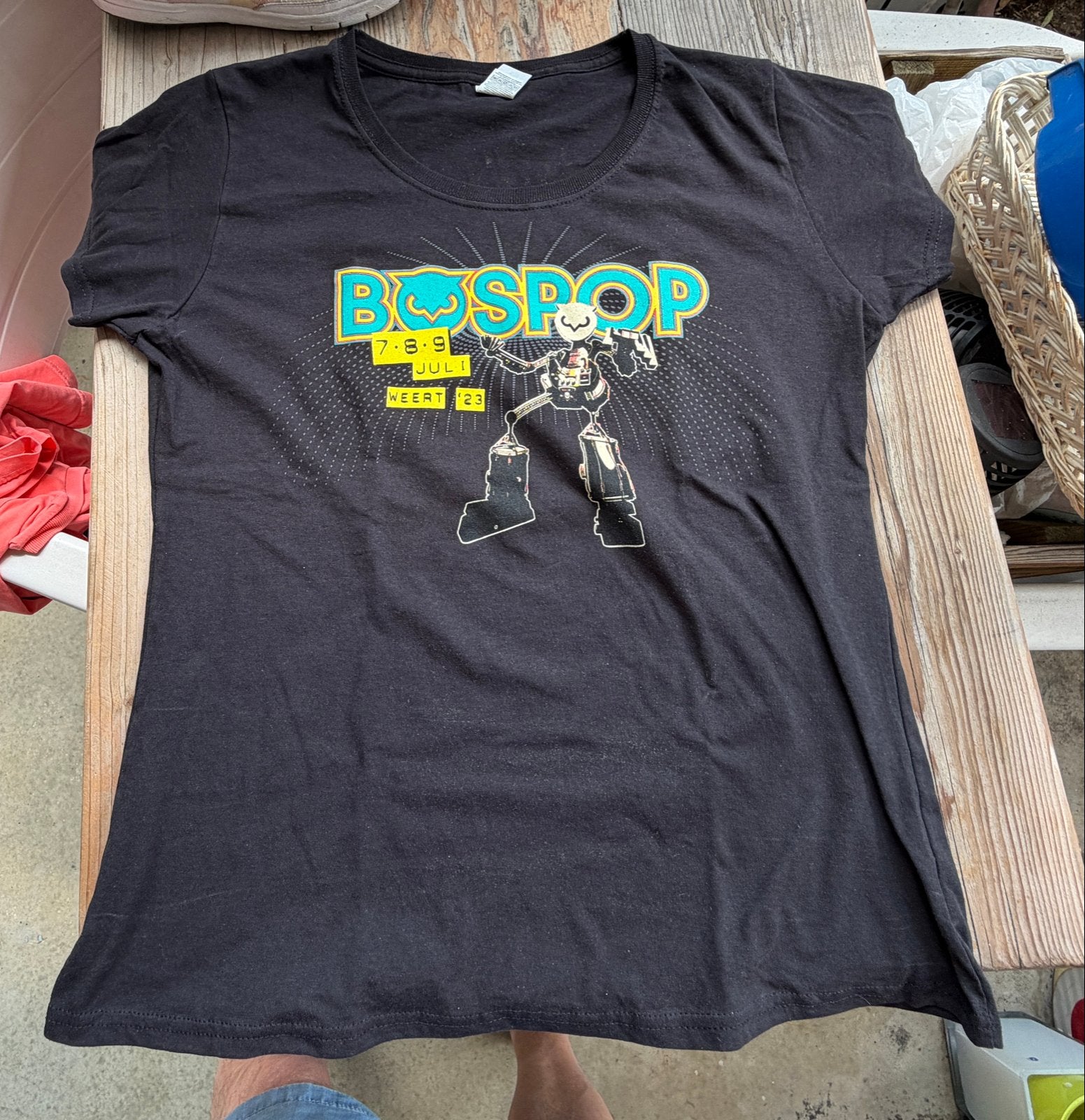 Bospop 2023 T-shirt Dames Maat L Zwart, Verzenden, Zwart, Maat 42/44 (L), Zo goed als nieuw