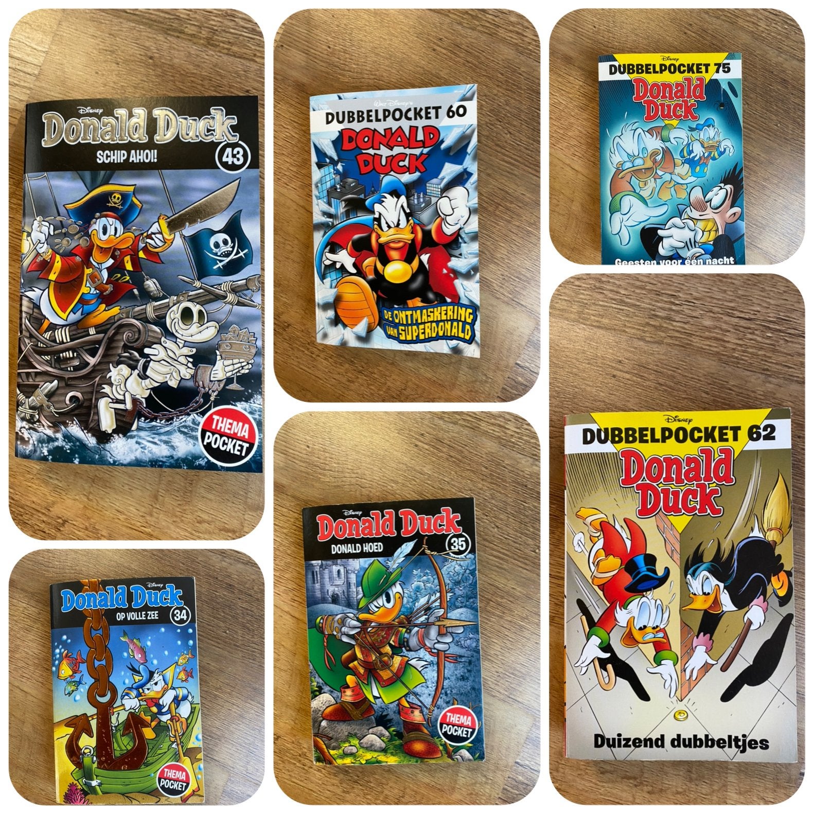 Donald Duck pockets 6 stuks Dubbel en Thema, Boeken, Meerdere comics, Ophalen of Verzenden, Gelezen, Europa
