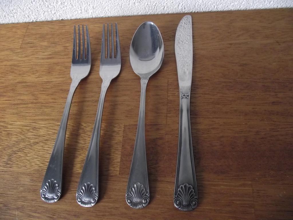 4 vintage oester schelp bestek 19-22cm KWF rostfrei 1960 p s, Antiek en Kunst, Antiek | Bestek, Ophalen of Verzenden