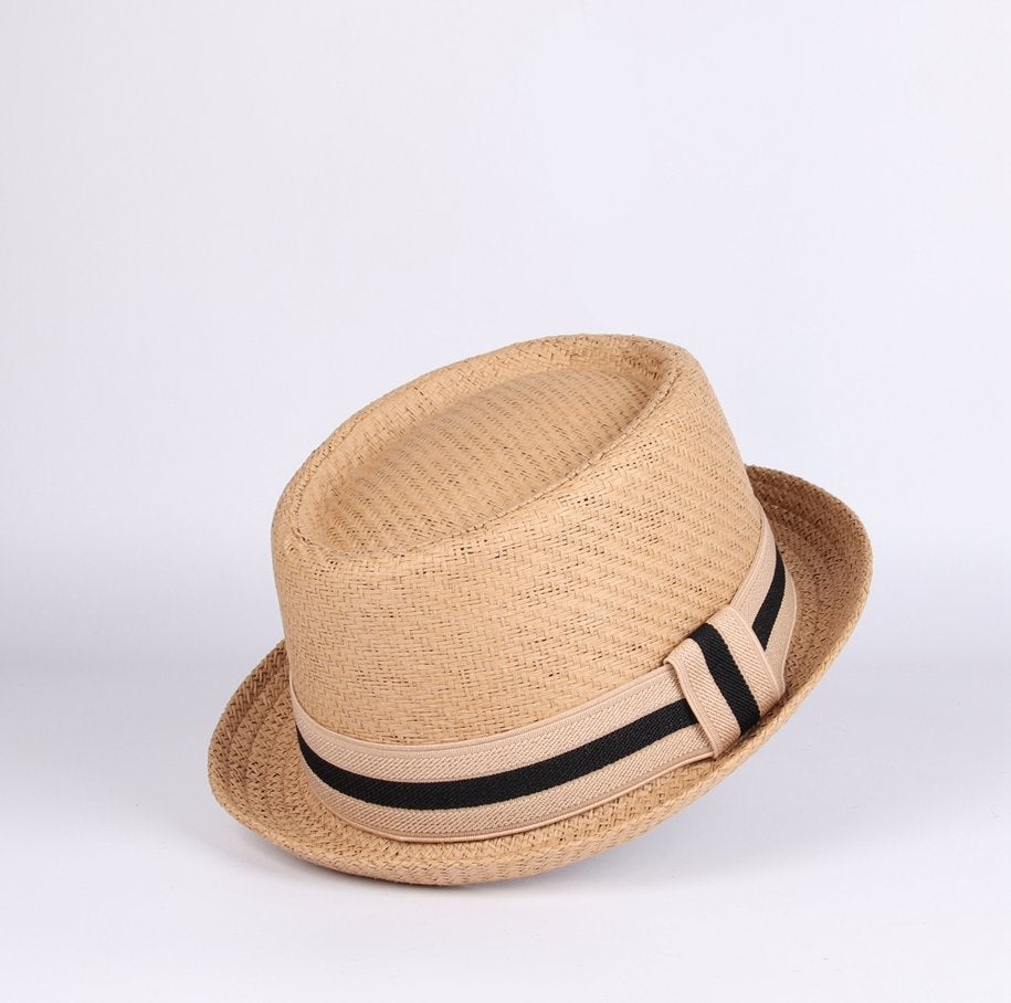 Beige stro pork pie hoed / heren dames zomer strand bowler, Kleding | Heren, Hoeden en Petten, Verzenden, Nieuw, Hoed