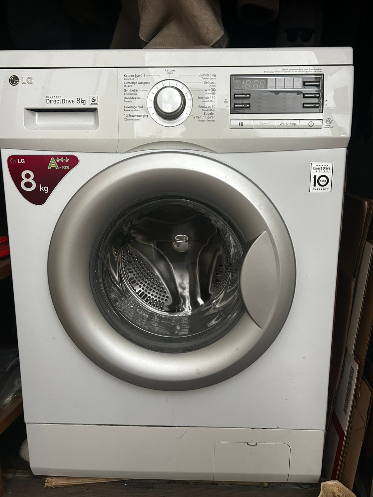 LG wasmachine 8kg 2015, Ophalen, 1200 tot 1600 toeren, 8 tot 10 kg, Zo goed als nieuw