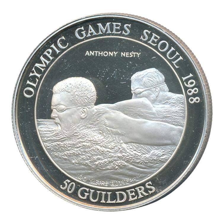 Suriname 50 Guilders 1988 Olympische Spelen Seoul – Zilver