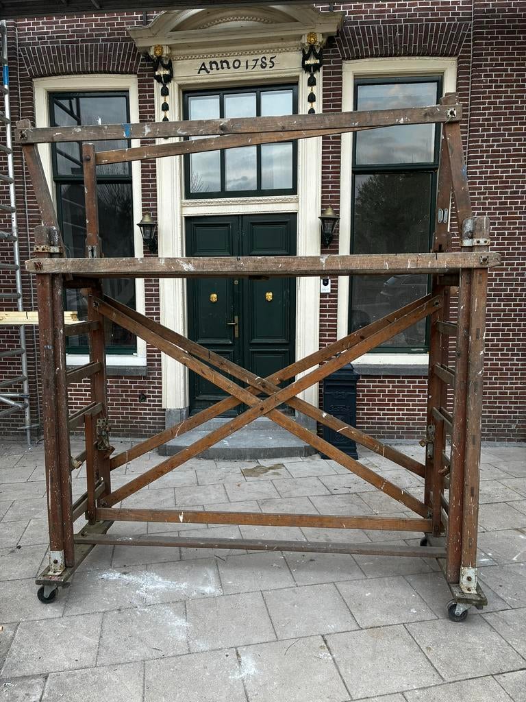 Brocante houten steiger uit de jaren '60 van C. De Krijger, Ophalen