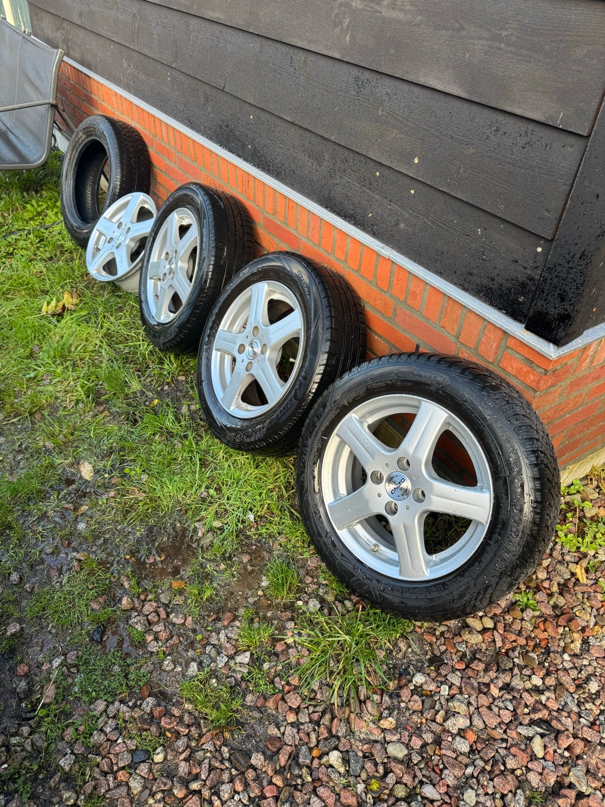 Lichtmetalen 14inch velgen met all season banden, Ophalen of Verzenden, Gebruikt