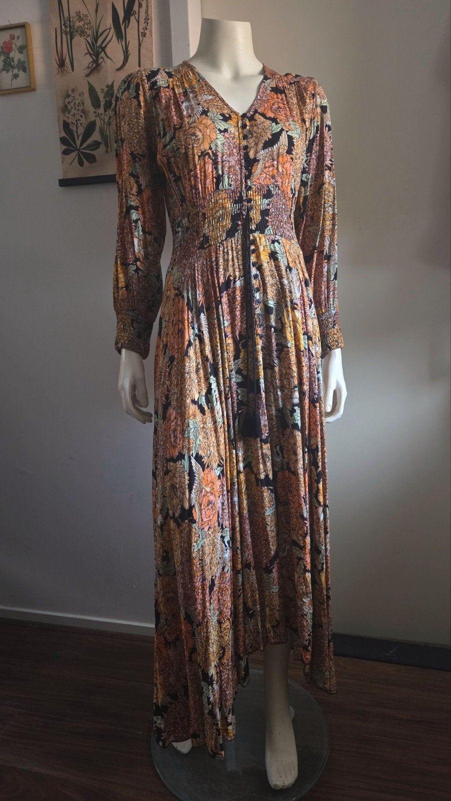 Jaase Indiana jurk in Jamais print maat XL boho hippie, Jaase, Maat 46/48 (XL) of groter, Oranje, Ophalen of Verzenden