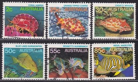 4213 - Australië michel 879/884 gestempeld , Zeedieren, Verzenden, Gestempeld