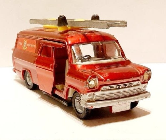 Vintage Ford Transit Busje Modelauto - Rood, Ophalen of Verzenden, Gebruikt, Overige typen, Overige merken