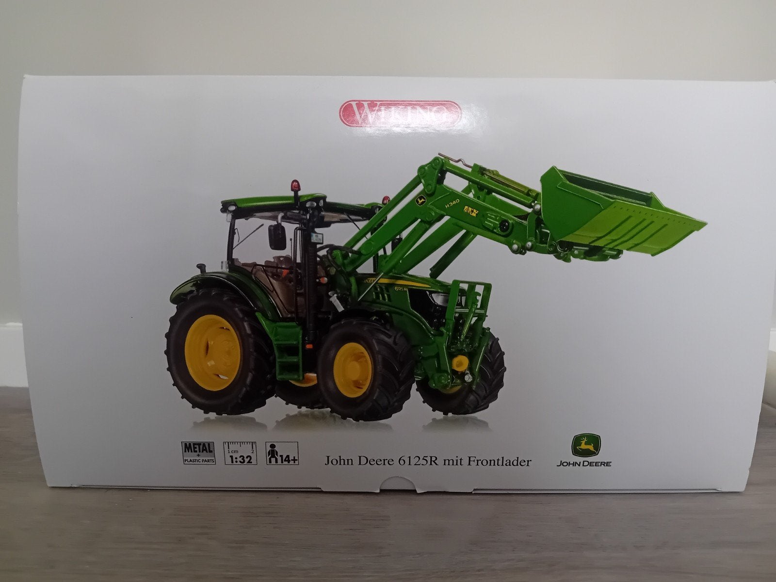 John deere 6125r met voorlader wiking 1:32, Ophalen of Verzenden, Nieuw, Tractor of Landbouw, Overige merken