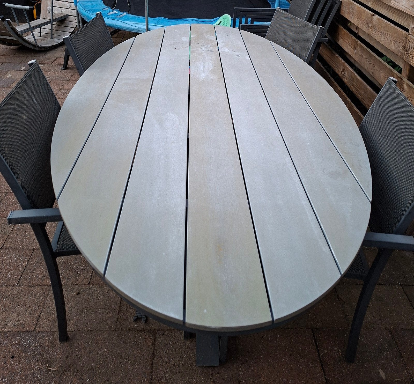 Garden Impression ovale tuintafel 2.10m met vuurwerkplekjes, Ophalen, Gebruikt, Ovaal