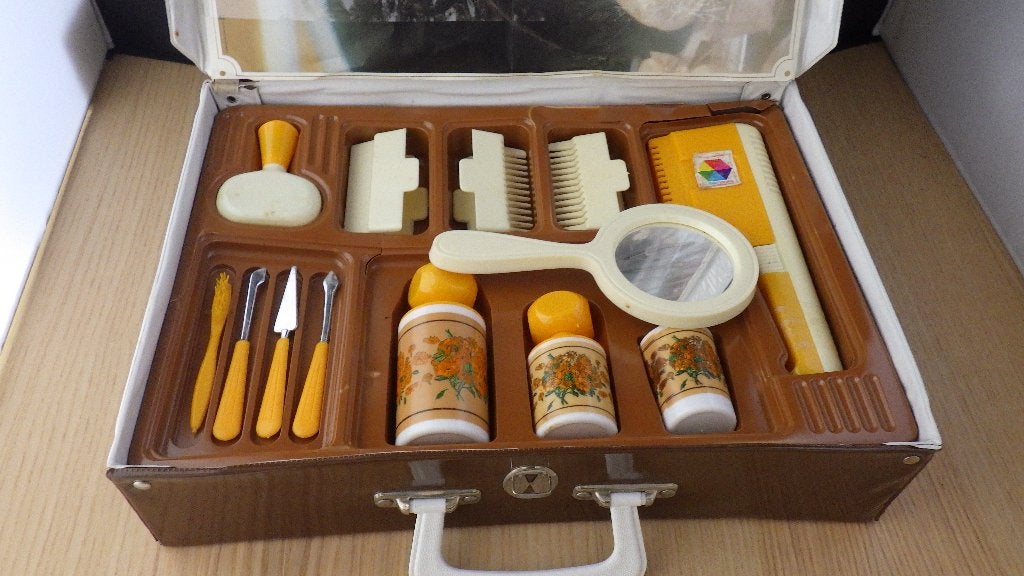 retro koffertje met kindermanicure set, Ophalen of Verzenden, Huis en Inrichting