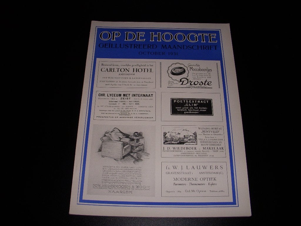 Art Deco tijdschrift ' Op De Hoogte ' oktober 1931, Boeken, Ophalen of Verzenden, Zo goed als nieuw, Glossy