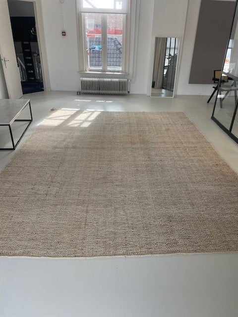Vloerkleed bruin beige grof geweven 310 x 390 cm, Ophalen, 200 cm of meer, Zo goed als nieuw, 200 cm of meer