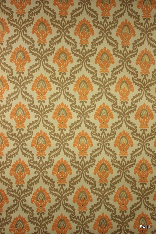 9942 barok behang oranje crème klassiek dessin swiet, Verzenden, Minder dan 10 m², Oranje