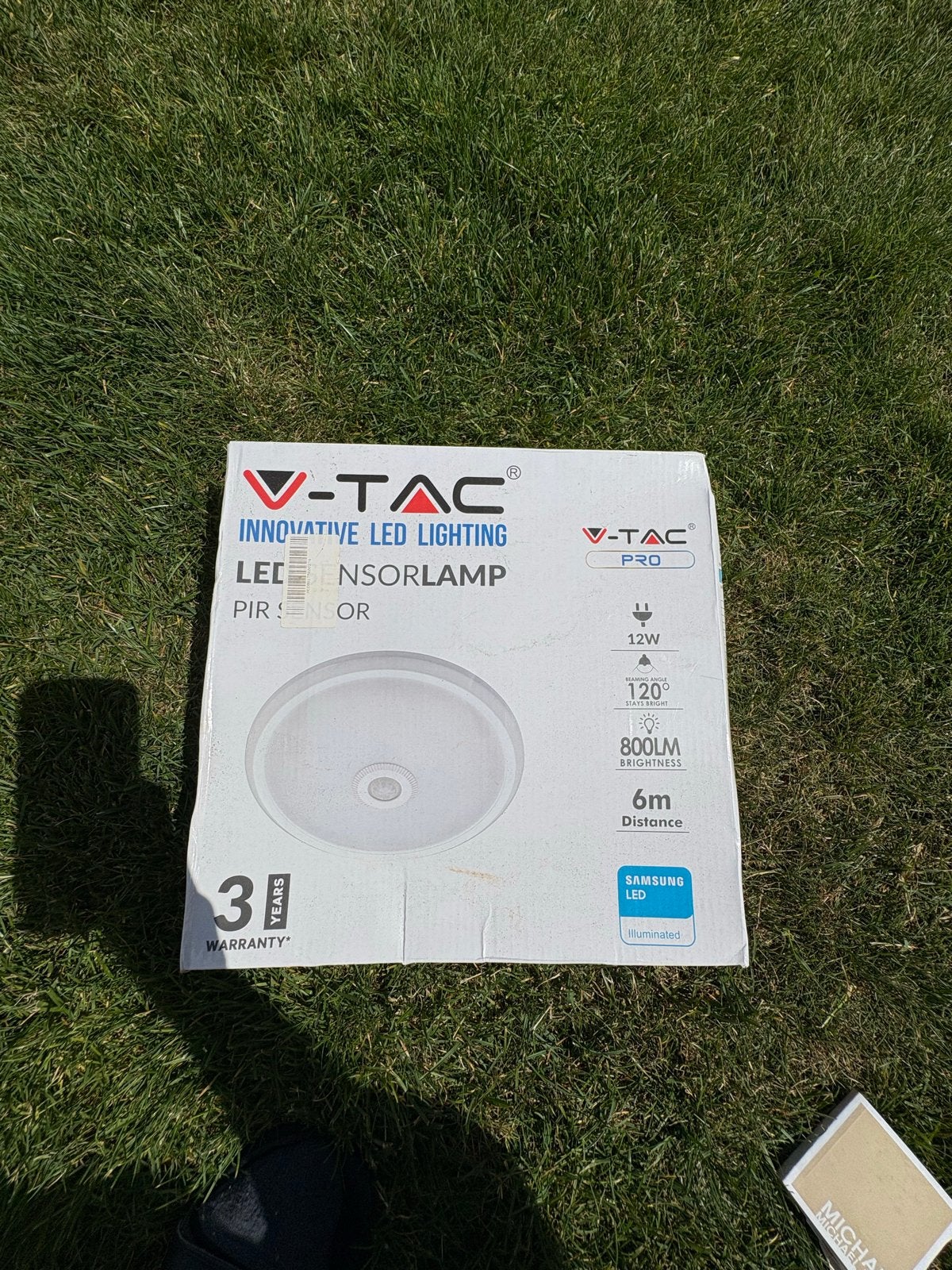 V-TAC LED Sensorlamp 12W met PIR Sensor, Ophalen, Nieuw, Wit, Met sensor