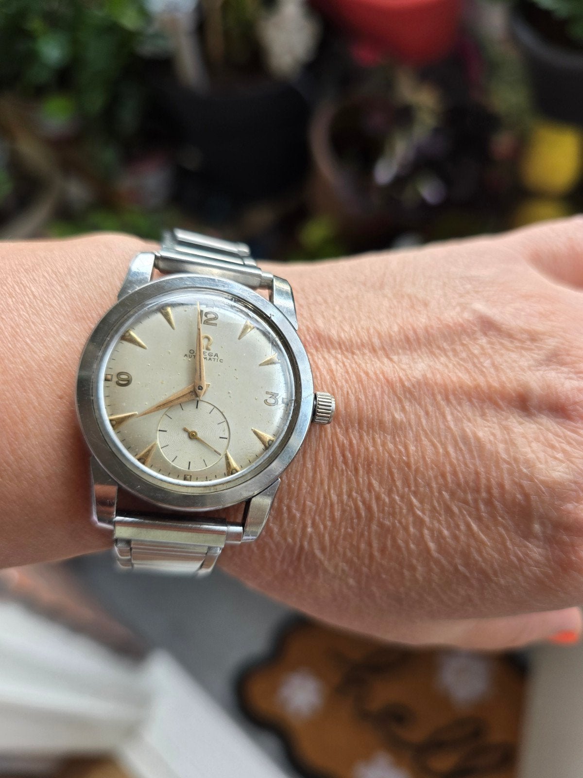 Omega Bumper Automatic - Cal. 342 - Jaren '40, Staal, Met bandje, Polshorloge, Omega