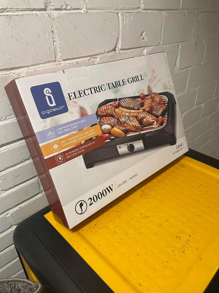 Aigostar Elektrische Tafelgrill 2000W - Nieuw in Doos, Ophalen of Verzenden, Nieuw
