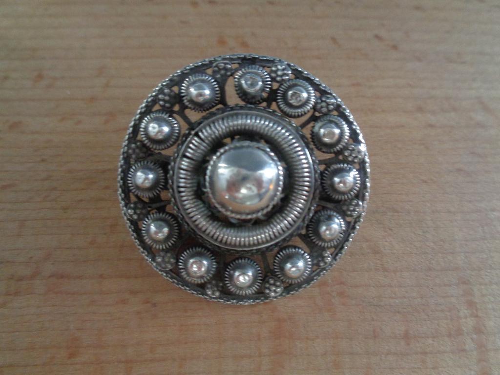 antiek zilveren Zeeuwse knoop broche [923], Sieraden, Tassen en Uiterlijk, Antieke sieraden, Verzenden, Zilver, Broche