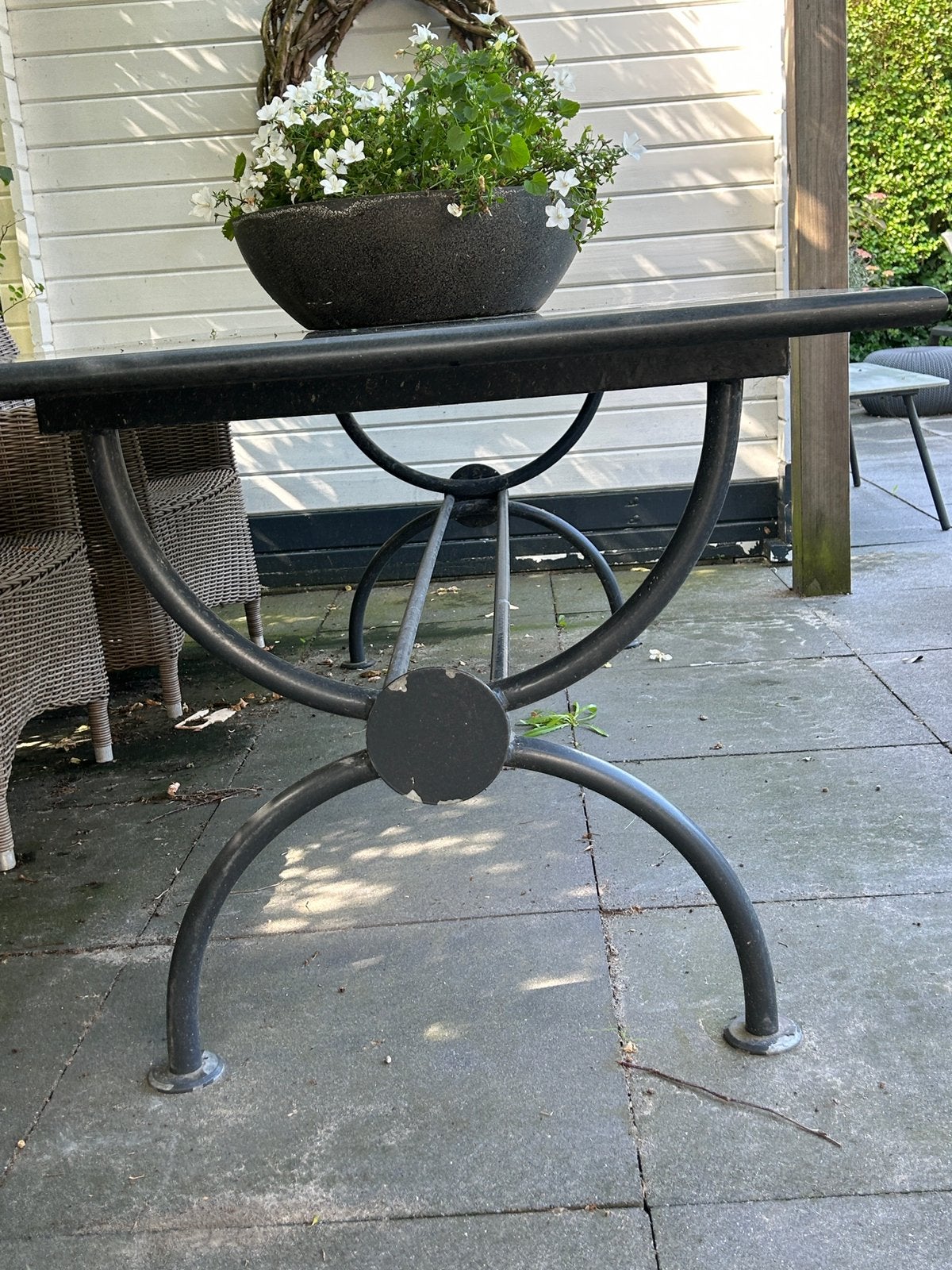 Tuintafel basalt, Ophalen, Gebruikt, Rechthoekig