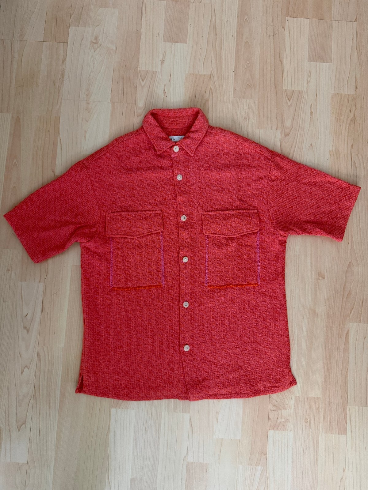 Zara Twill Shirt Maat S - Nieuw, Kleding | Heren, Overhemden, Ophalen of Verzenden, Nieuw, Rood, Halswijdte 38 (S) of kleiner