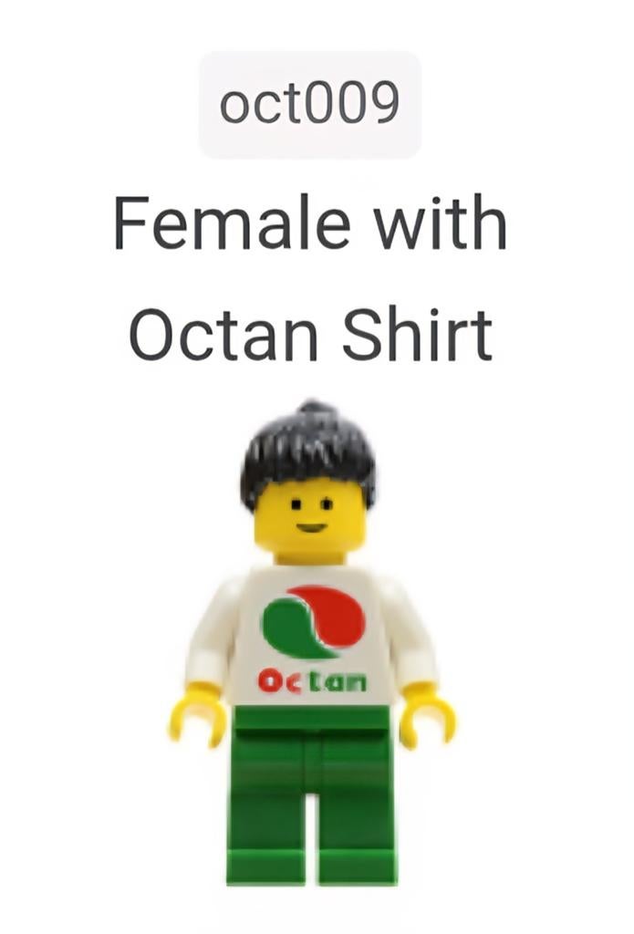 Lego Minifiguur Vrouw met Octan Shirt (oct009), Gebruikt, Overige thema's, Lego, Ophalen of Verzenden