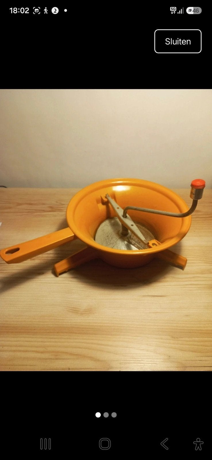 Vintage oranje passe-vite, Huis en Inrichting, Ophalen of Verzenden, Metaal, Overige merken, Oranje