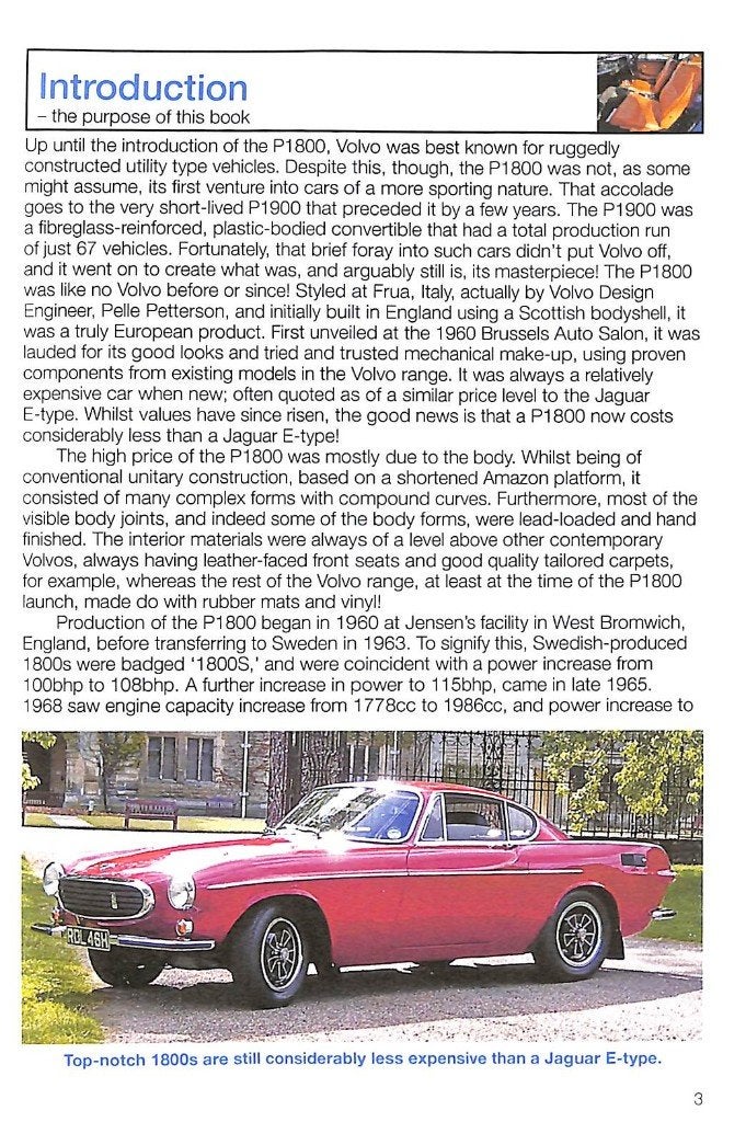 Volvo P1800/1800S, E & ES 1961 to 1973, Auto diversen, Verzenden