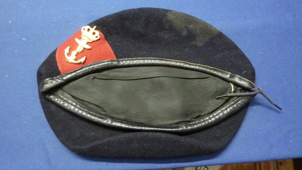 Kavel, Mariniers, Marine, Baret, embleem, patch, Ophalen of Verzenden, Marine, Nederland, Embleem of Badge