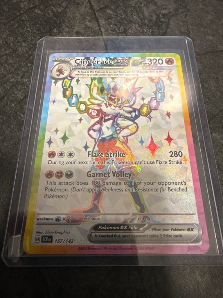 Cinderace EX Pokemon Kaart - Full Art Rainbow Rare, Verzenden, Zo goed als nieuw, Losse kaart, Foil