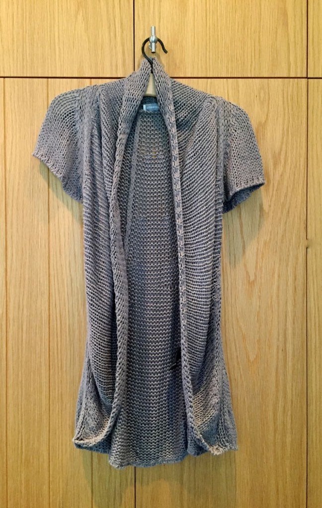 ZGAN lang losvallend vest korte mouwen; Turnover; mt small, Bruin, Zo goed als nieuw, Maat 36 (S), Turnover