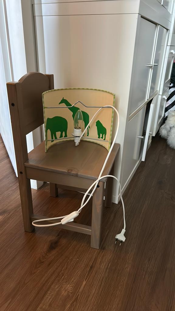Nachtlampje met dierenprint en geruite kap, Ophalen of Verzenden, Gebruikt, Lamp