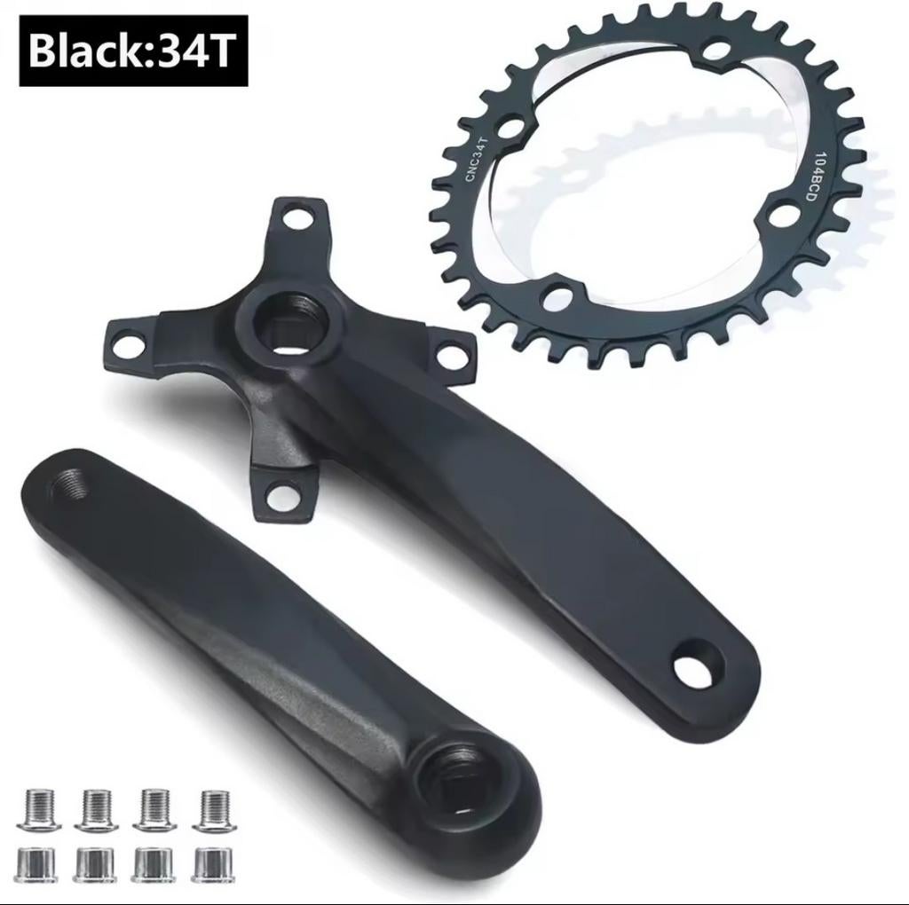 Aluminium MTB Crankstel 34T Vierkant Gat 170mm BCD104, Ophalen of Verzenden