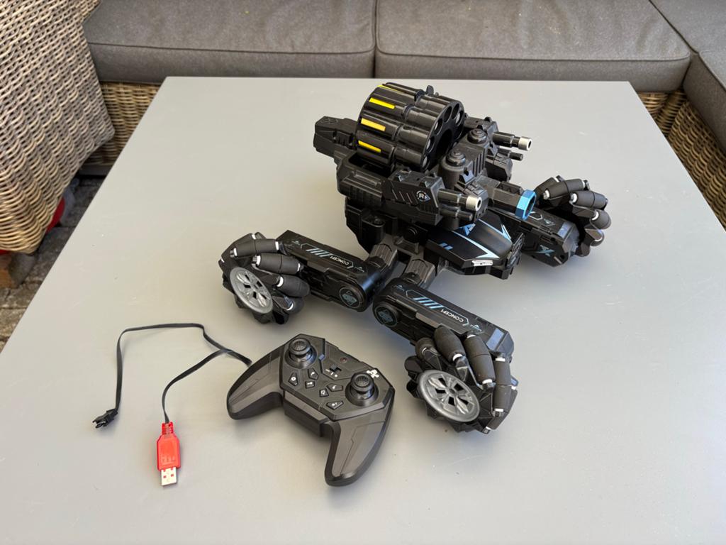 RC Stunt Tank met Afstandsbediening - Schiet nerf kogels, Ophalen of Verzenden, Zo goed als nieuw