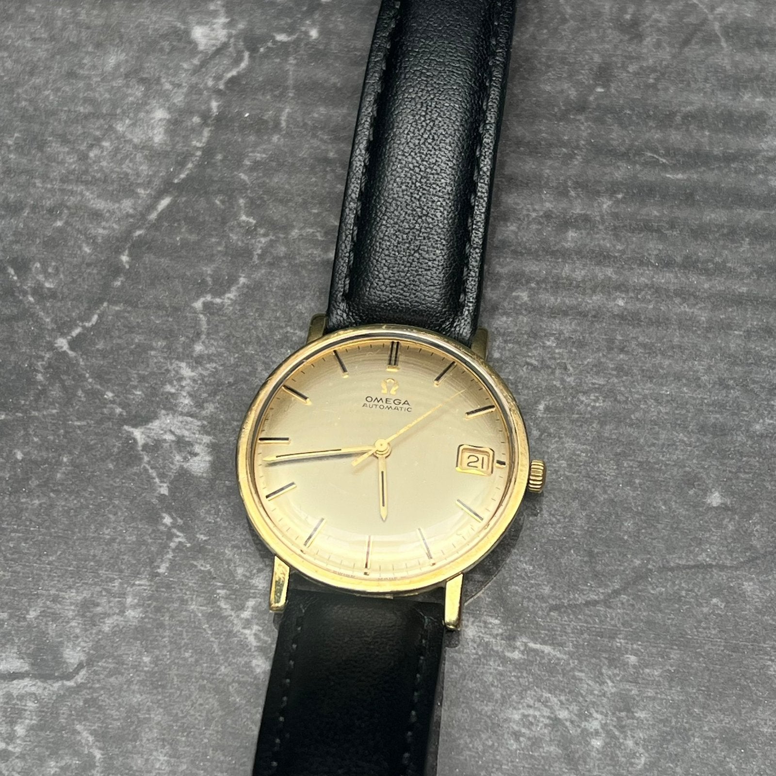 Omega horloge 18 karaat goud heren 36mm met papier doos, Sieraden, Tassen en Uiterlijk, Horloges | Antiek, Ophalen of Verzenden