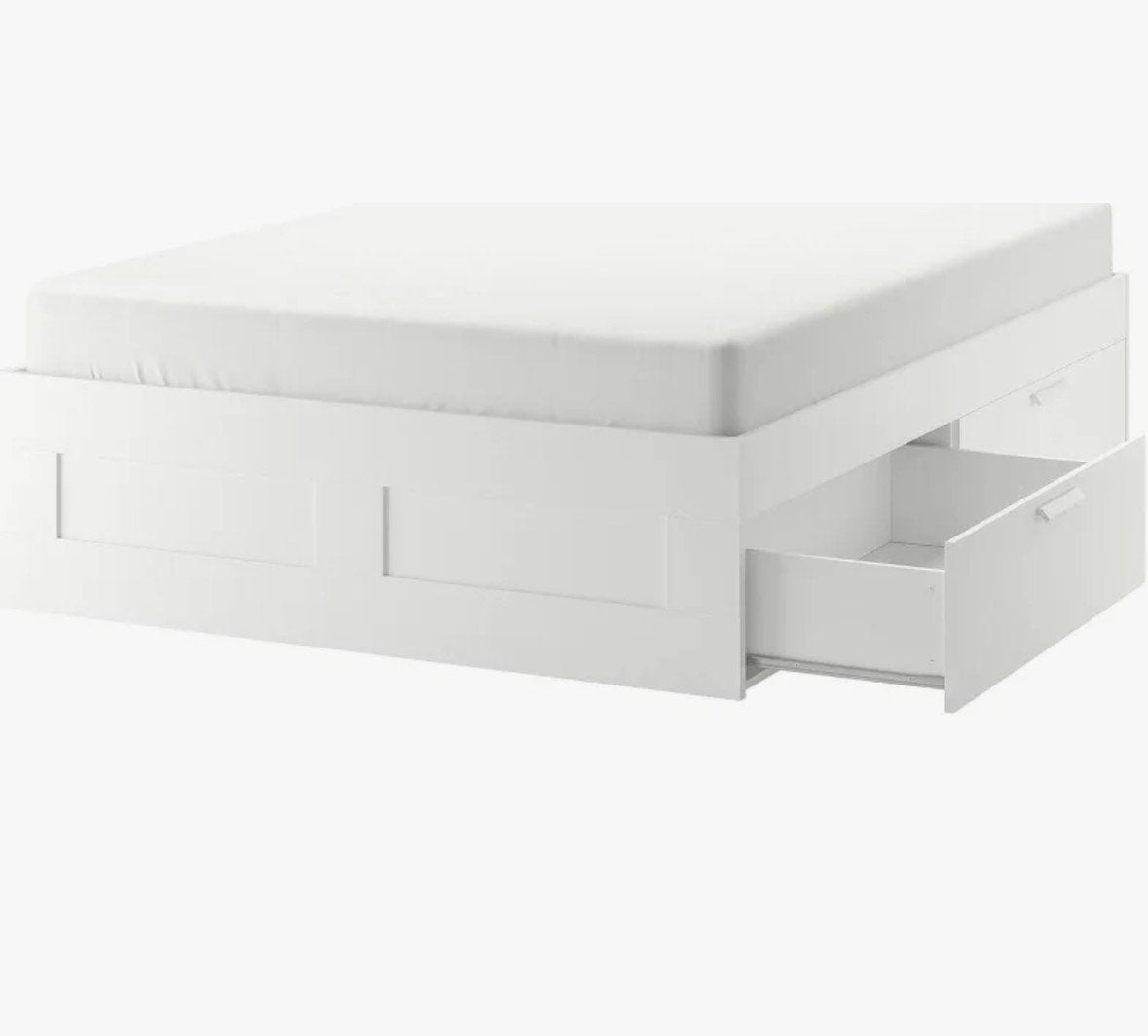 Moet snel weg: Ikra BRIMNES bed met VESTERÖY matras 140x200, Ophalen, Zo goed als nieuw, Tweepersoons, 140 cm