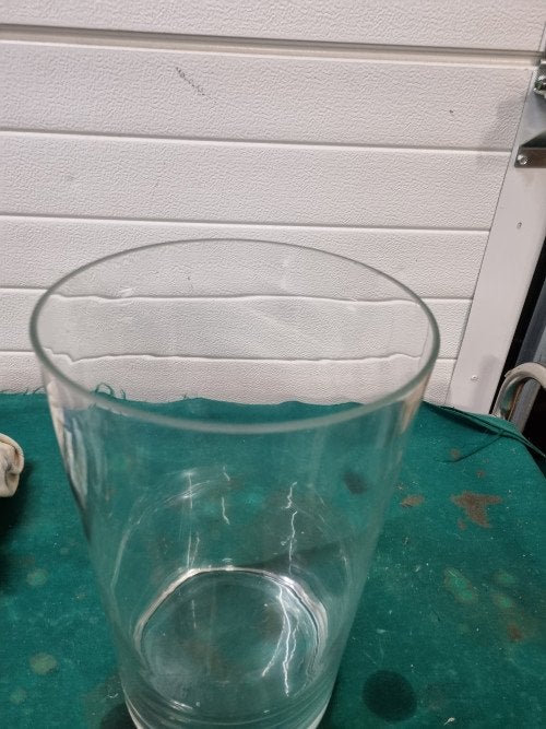 vaas cylinder rond dik glas, Ophalen of Verzenden