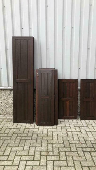 Set van 17 massieve meranti raamluiken, La belle porte, Jurgen.hoogenboezem@gmail.com, Overige typen, Ophalen of Verzenden